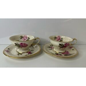 Vintage Castleton Peony Fine porcelain China Teacup and Saucer Set